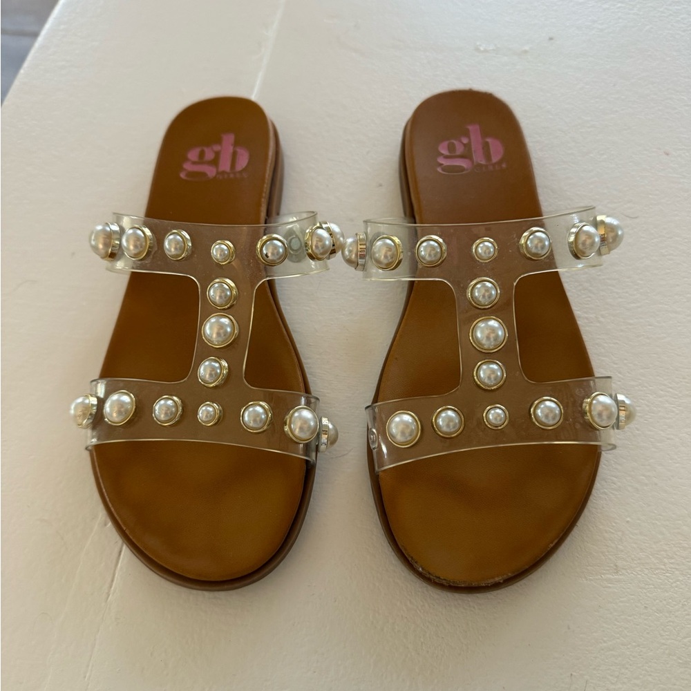 Gianni Bini Girls’ Pearl Embellished Sandals